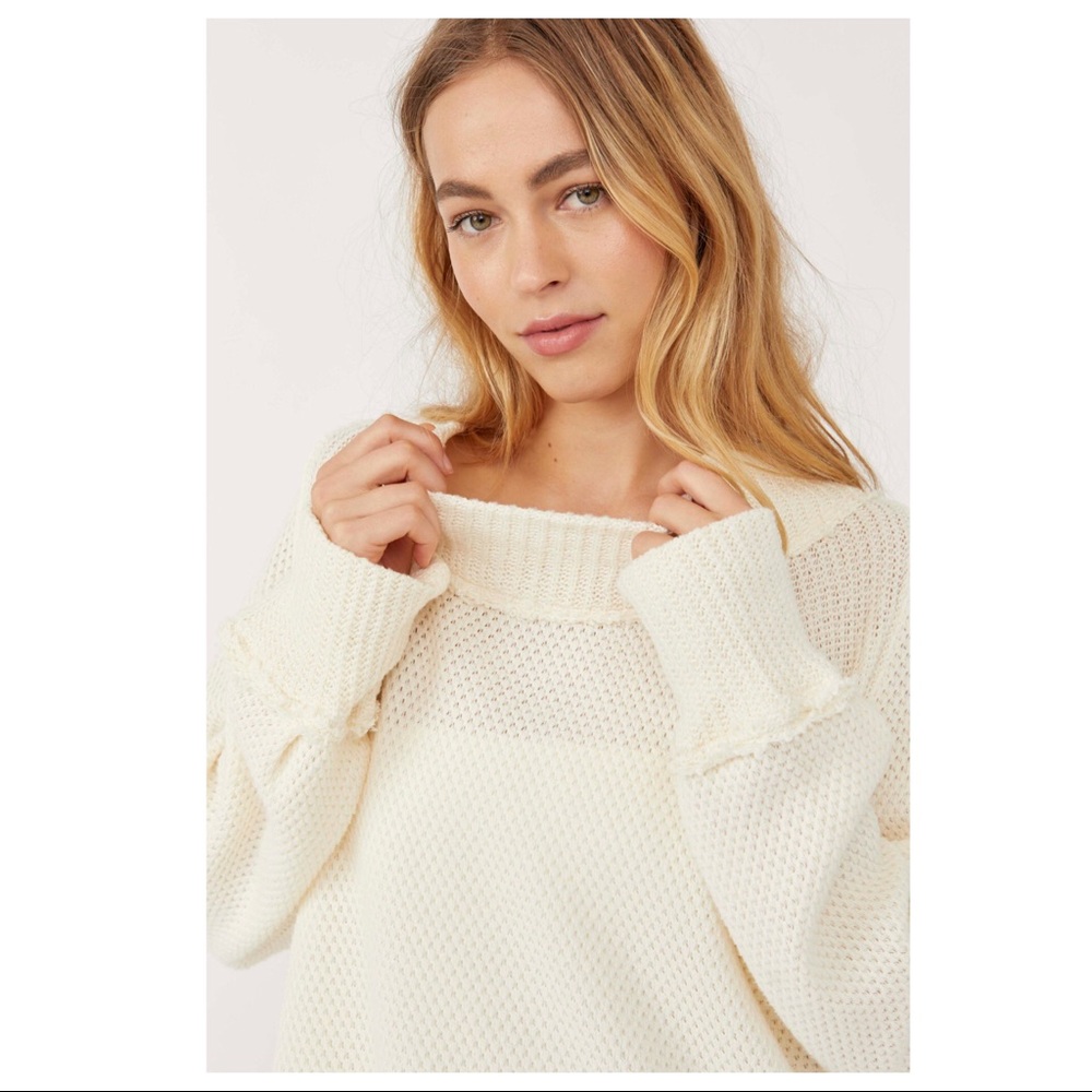 FREE PEOPLE SWEATER BOHO 90s VIBES FLOWY PULLOVER OVERSIZED TUNIC A2C - Picture 6 of 10